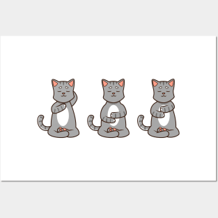 Three cats at reiki Posters and Art